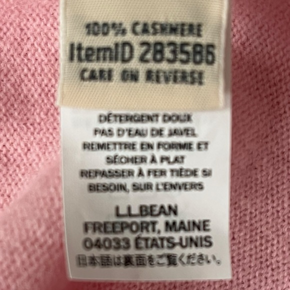 LL Bean Cashmere Sweater Baby Pink Womens Large Pullover Crew Neck Quiet Luxury - Picture 5 of 9